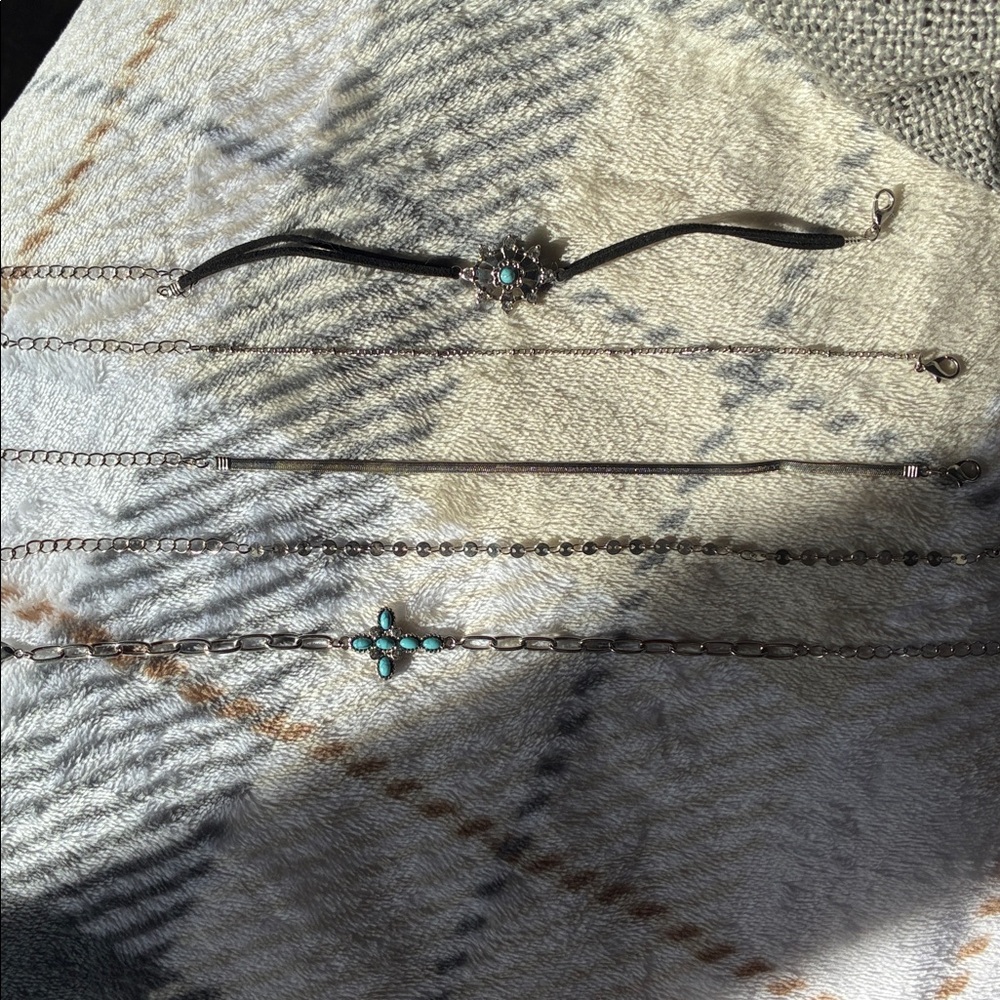 Silver Anklet set- 5 pieces